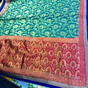 Green  benarasi all over buta saree